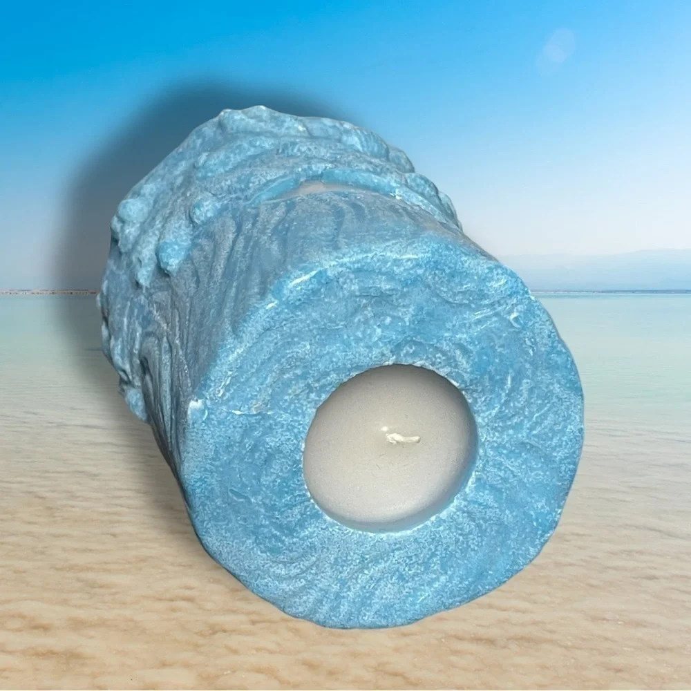 Christian Riese Lassen vintage Glow Dolphins   Candle Turq /Aqua Blue Yr 2000